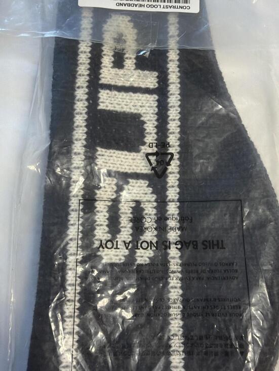 Supreme Contrast Logo Headband Black, Black/White, NWT